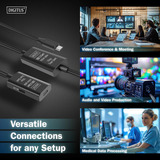 Digitus Aktivt USB 3.2 Gen 1 forlængerledning, USB-C stik > USB-C hunstik Sort