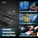 Digitus Aktivt USB 3.2 Gen 1 forlængerledning, USB-C stik > USB-C hunstik Sort