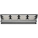 Digitus CAT 6, Cl. E, Patch Panel Sort, Cl. E, RJ-45, Sort, Galvaniseret stål, SECC, Stål, Reolmontering, 560 mm, 75 mm