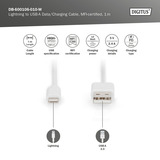 Digitus DB-600106-020-W, Kabel Hvid