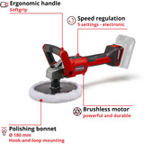 EINHELL Power X-Change Akku-polermaskine CE-CP 18/180 Li E-Solo, 18Volt Rød/Sort