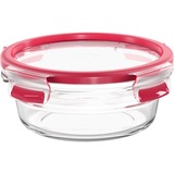 Emsa CLIP & CLOSE N1040300 enhed til madopbevaring Rund Kasse 0,6 L Transparent 1 stk, Boks gennemsigtig/Rød, Kasse, Rund, 0,6 L, Transparent, Glas, 420 °C