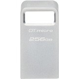 Kingston DataTraveler Micro USB-nøgle 256 GB USB Type-A 3.2 Gen 1 (3.1 Gen 1) Sølv, USB-stik Sølv, 256 GB, USB Type-A, 3.2 Gen 1 (3.1 Gen 1), 200 MB/s, Uden hætte, Sølv