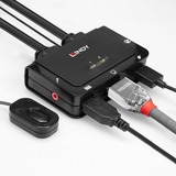 Lindy 42345 KVM Switch Stativ-montering Sort, KVM-switchen Sort, 4096 x 2160 pixel, 4K Ultra HD, Stativ-montering, Sort