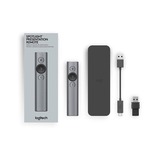 Logitech Spotlight trådløs præsentationsenhed Bluetooth/RF Grå, Studievært Skifer, Bluetooth/RF, USB, 30 m, Grå