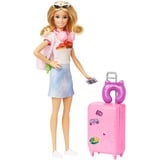 Mattel Dreamhouse Adventures Barbie-dukke og tilbehør, "Malibu" rejsesæt med hundehvalp og over 10 dele inklusive funktionel kuffert "Malibu" rejsesæt med hundehvalp og over 10 dele inklusive funktionel kuffert, Mode dukke, Hunstik, 3 År, Pige, 294 mm, 300 g