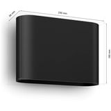 Philips Hue White & Color Ambiance Dymera væglampe, LED lys Sort