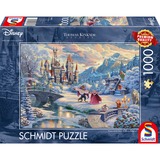 Schmidt Spiele Thomas Kinkade Studios: Disney - Skønheden og Udyret, Fortryllende Vinteraften 