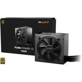 be quiet! PURE POWER 12 750W enhed til strømforsyning 20+4 pin ATX ATX Sort, PC strømforsyning Sort, 750 W, 100 - 240 V, 820 W, 50/60 Hz, 10 A, 5 A