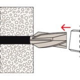 fischer Gasbetonplugg GB 14, Dyvel Lys grå