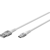 goobay Supersoft USB 2.0 tekstilkabel, USB-A stik > USB-C stik Hvid