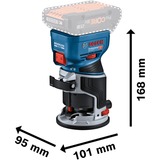 Bosch Batteri-kantfræser GKF 18V-8 Professional solo, 18 volt, Router Blå/Sort