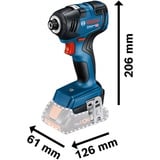 Bosch GDR 18V-200 Professional, Schlagskruemaskine Blå/Sort, Slagnøgle, 18 V, 184 mm, 225 mm, 96 mm