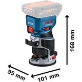 Bosch GKF 18V-8 Professional, 06016C2001, Router Blå/Sort