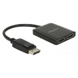 DeLOCK 87769 video-splitter DisplayPort 2x HDMI, HDMI splitter Sort, DisplayPort, 2x HDMI, 3840 x 2160 pixel, Sort, Plast, 1.4/2.2