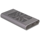 DeLOCK Eksternt USB 20 Gbps kabinet til 2 x M.2 NVMe PCIe SSD, Drev kabinet grå