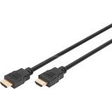 Digitus HDMI High Speed-kabel med Ethernet, type A Sort