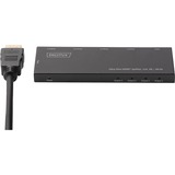 Digitus Ultra Slim HDMI Splitter, 1x4, 4K / 60 Hz Sort