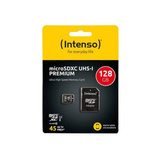 Intenso 128GB microSDXC UHS-I Klasse 10, Hukommelseskort 128 GB, MicroSDXC, Klasse 10, UHS-I, 90 MB/s, Class 1 (U1)