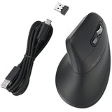 Kensington Pro Fit Ergo MY630 EQ genopladelig mus Sort, Højre hånd, Vertikal design, RF Wireless + Bluetooth + USB Type-A, 2400 dpi, Sort
