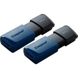 Kingston DTXM/64GB-2P, USB-stik Blå/Sort