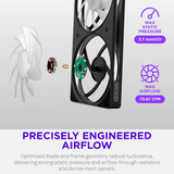 NZXT F120 RGB, Sag fan Sort