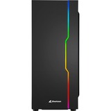 Sharkoon RGB Slider Midi Tower Sort, Towerkabinet Sort, Midi Tower, PC, Sort, ATX, micro ATX, Mini-ITX, Spil, 15,7 cm