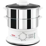 Tefal VC1451 dampkoger 2 kurv(e) Fritstående 900 W Hvid, Rustfrit stål, Mad steamer rustfrit stål/Hvid, 2 kurv(e), Hvid, Rustfrit stål, Fritstående, Dreje, Front, Rustfrit stål