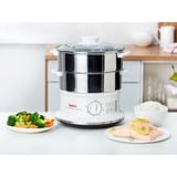 Tefal VC1451 dampkoger 2 kurv(e) Fritstående 900 W Hvid, Rustfrit stål, Mad steamer rustfrit stål/Hvid, 2 kurv(e), Hvid, Rustfrit stål, Fritstående, Dreje, Front, Rustfrit stål