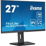 iiyama ProLite XUB2793HSU-B7 computerskærm 68,6 cm (27") 1920 x 1080 pixel Fuld HD LED Sort, LED-skærm Sort (mat), 68,6 cm (27"), 1920 x 1080 pixel, Fuld HD, LED, 1 ms, Sort