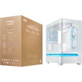 ASUS PRIME AP202 ARGB Mini Tower Hvid, Towerkabinet Hvid, Mini Tower, PC, Hvid, micro ATX, Mini-ITX, Metal, Spil