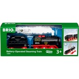 BRIO Battery-Operated Steaming Train, Spil køretøj Sort/Rød, Battery-Operated Steaming Train, Togmodel, Dreng, 3 stk, 0,3 År, Sort, Rød, Modeljernbane/tog