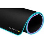 Corsair MM700 RGB Gaming musemåtte Sort, Gaming Mus pad Sort, Sort, Monokromatisk, Gummi, USB-drevet, Skridsikker bund, Gaming musemåtte