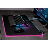 Corsair MM700 RGB Gaming musemåtte Sort, Gaming Mus pad Sort, Sort, Monokromatisk, Gummi, USB-drevet, Skridsikker bund, Gaming musemåtte