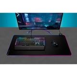 Corsair MM700 RGB Gaming musemåtte Sort, Gaming Mus pad Sort, Sort, Monokromatisk, Gummi, USB-drevet, Skridsikker bund, Gaming musemåtte