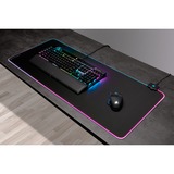 Corsair MM700 RGB Gaming musemåtte Sort, Gaming Mus pad Sort, Sort, Monokromatisk, Gummi, USB-drevet, Skridsikker bund, Gaming musemåtte