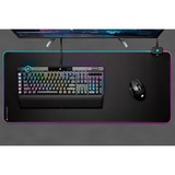 Corsair MM700 RGB Gaming musemåtte Sort, Gaming Mus pad Sort, Sort, Monokromatisk, Gummi, USB-drevet, Skridsikker bund, Gaming musemåtte