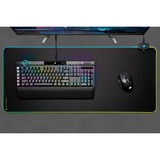 Corsair MM700 RGB Gaming musemåtte Sort, Gaming Mus pad Sort, Sort, Monokromatisk, Gummi, USB-drevet, Skridsikker bund, Gaming musemåtte