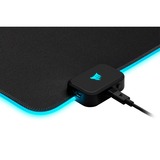 Corsair MM700 RGB Gaming musemåtte Sort, Gaming Mus pad Sort, Sort, Monokromatisk, Gummi, USB-drevet, Skridsikker bund, Gaming musemåtte