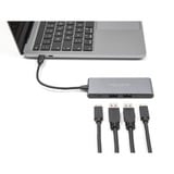 DeLOCK 4-port USB Type-C™ hub med 2 x USB Type-A og 2 x USB Type-C™ 10 Gbps, USB hub grå