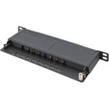 Digitus CAT 6A, klasse EA slim patchpanel, 8 porte, Patch Panel Sort