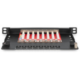 Digitus CAT 6A, klasse EA slim patchpanel, 8 porte, Patch Panel Sort