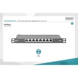 Digitus CAT 6A, klasse EA slim patchpanel, 8 porte, Patch Panel Sort