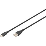Digitus USB 2.0 silikone tilslutningskabel USB-A > USB-C Sort