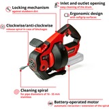 EINHELL Power X-Change Akku-Rohr-Reinigungsgerät TE-DA 18/760 Li-Solo, 18Volt, Rør rengørings apperat Rød/Sort