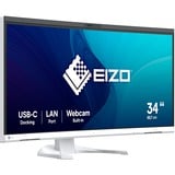 EIZO FlexScan EV3450XC-WT computerskærm 86,6 cm (34.1") 3440 x 1440 pixel UltraWide Quad HD LED Hvid, LED-skærm Hvid, 86,6 cm (34.1"), 3440 x 1440 pixel, UltraWide Quad HD, LED, 5 ms, Hvid