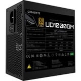 GIGABYTE UD1000GM enhed til strømforsyning 1000 W 20+4 pin ATX Sort, PC strømforsyning Sort, 1000 W, 100 - 240 V, 50/60 Hz, 15 - 6.5 A, Aktiv, 125 W