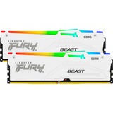 Kingston FURY FURY Beast 32 GB 6400 MT/s DDR5 CL32 DIMM (sæt med 2) White RGB EXPO, Hukommelse Hvid, 32 GB, 2 x 16 GB, DDR5, 288-pin DIMM, Hvid