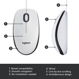 Logitech 910-006764, Mus Hvid/grå