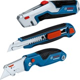 Bosch 1 600 A02 7M4 hobbykniv Blå, Rustfrit stål Foldekniv, Gulvtæppe kniv Blå, Blister, 3 stk
